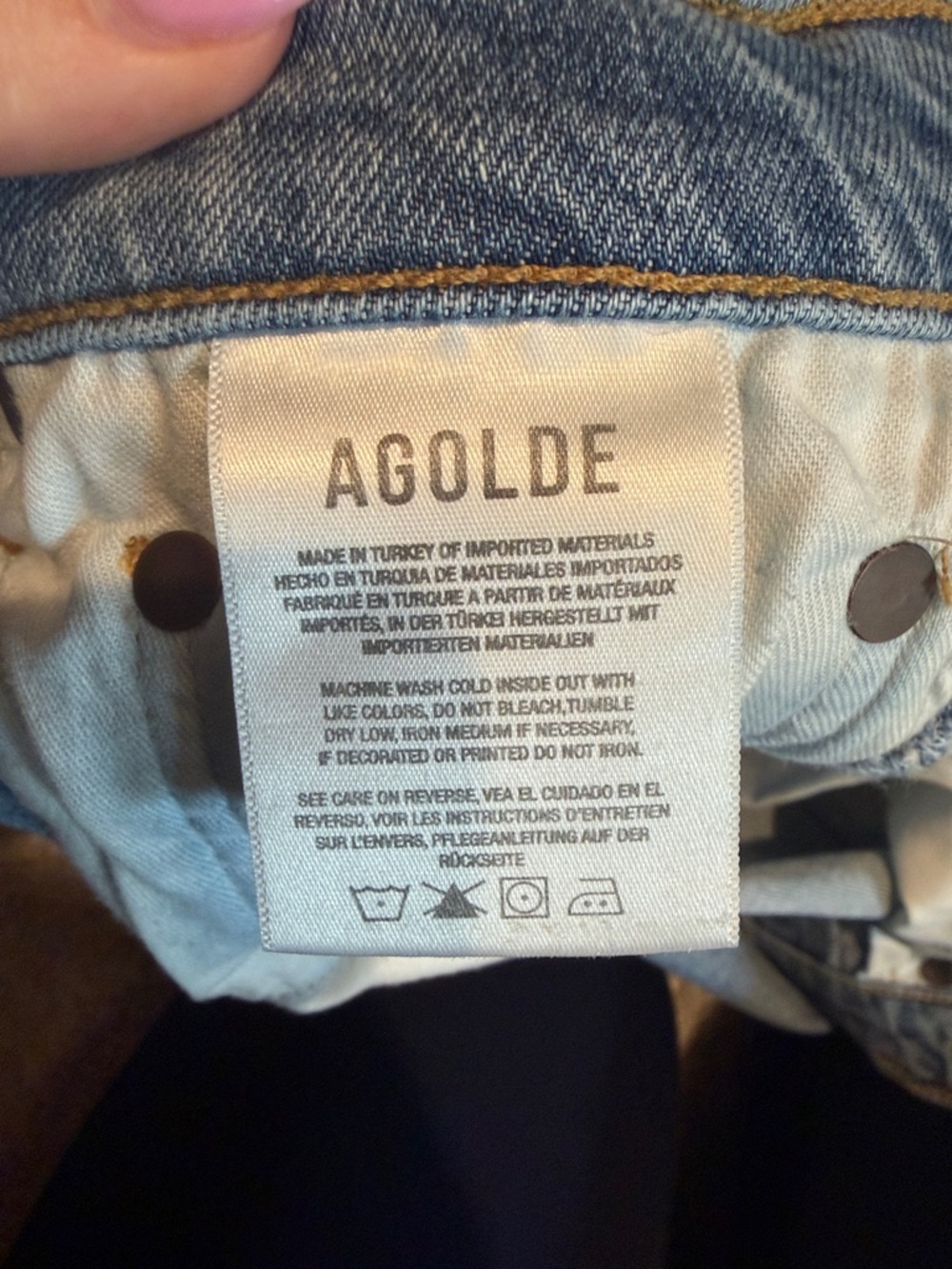 AGOLDE High-Waist Ripped Button-Fly Jeans - Light Blue - Picture 4 of 6